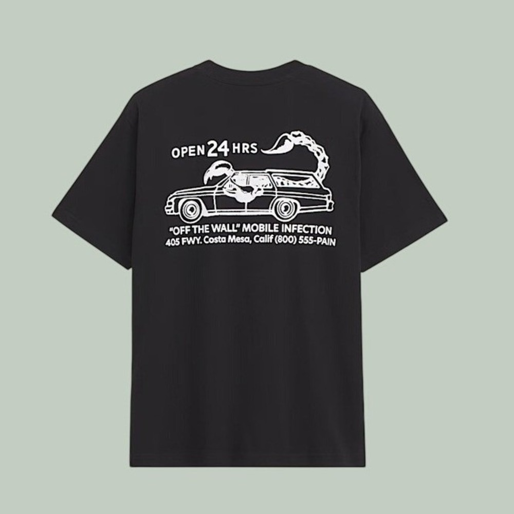 Vans Sting Wagon Short Sleeve Black T-Shirt Mobile Infection Scorpion Car Size M